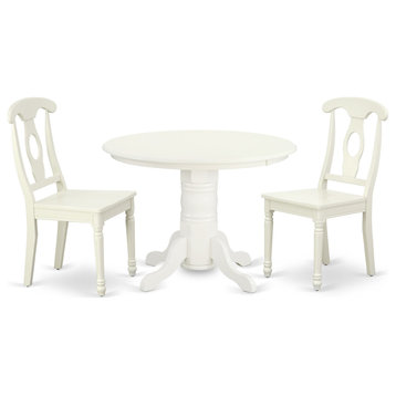 3-Piece Round 42" Table and 2 Panel Back Chairs