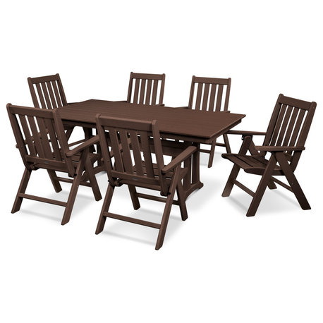 POLYWOOD Vineyard 7-Piece Farmhouse Folding Dining Set