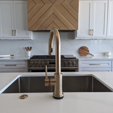 Black and white oak kitchen