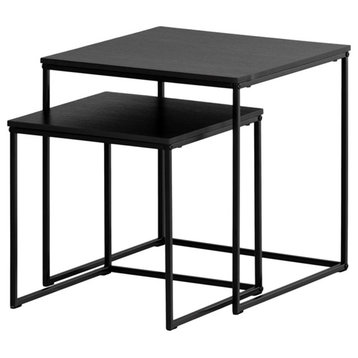 Set of nesting tables with metal legs Black Slendel South Shore
