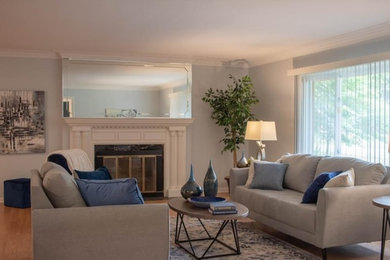 Living room - living room idea in Detroit