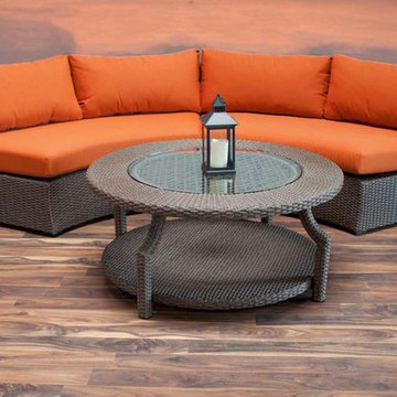 Hampton 3 Piece Armless Outdoor Round Sofa Set