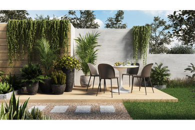Patio - modern backyard patio idea in New York with decking