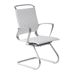 Jackson White Leatherette Conference Chair - Armchairs And Accent Chairs