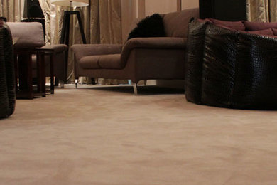 High Quality “Nusilk” Synthetic Silk Look Carpet Installed In Home Cinema Room