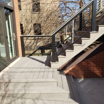 Composite deck & cable stainless steel railing
