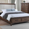 New Classic Carlton California King Panel Storage Bed, Distressed Oak