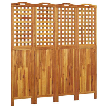 vidaXL 4 Panel Room Divider Privacy Screen Folding 4 Panel Solid Wood Acacia