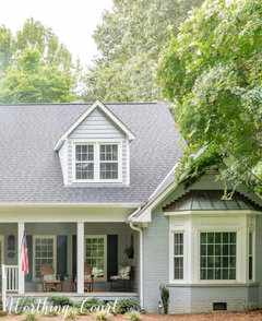 anyone have grey painted brick with white siding??