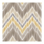 Gray and Yellow Large Ikat Chevron Sateen Fabric