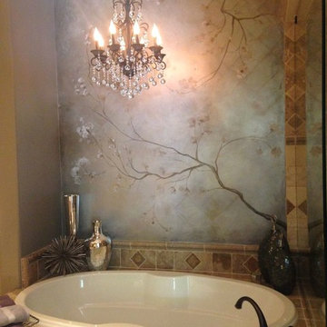 Metallic Finish with Cherry Blossom Tree