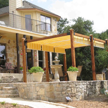 Canopies on wood structure built with Garden Getaway Bracket Kit