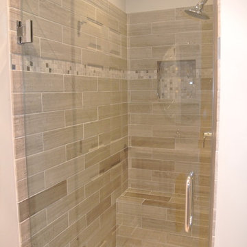The master bathroom shower