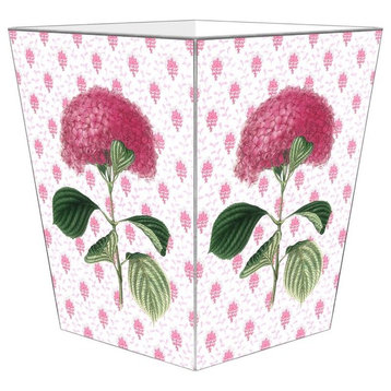 Pink Hydrangea on Provencial Print Wastepaper Basket