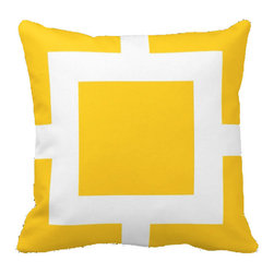 Tomova Jai Designs - Square Biz Color Blast Decorative Pillow, Freesia - Decorative Pillows