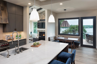 Huge minimalist home design photo in Minneapolis