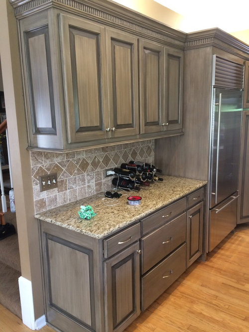 Kitchen Cabinets : Blonde Pickled to Medium Gray , Overland Park, KS
