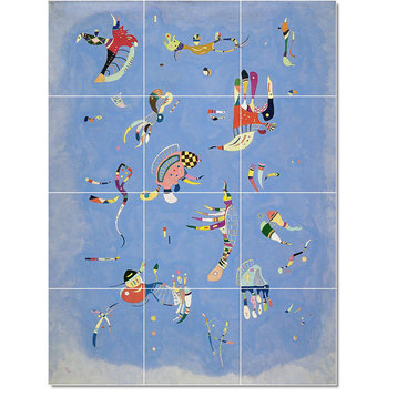 Wassily Kandinsky Abstract Painting Ceramic Tile Mural #62, 12.75"x17"