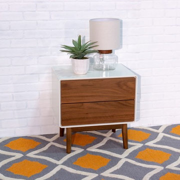 Monica Night Stand -white walnut