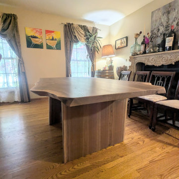 Rustic Live Edge Walnut Dining Table | Custom Solid Hardwood Table