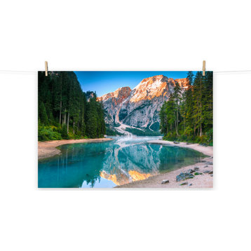 Misty Lake and Snow-cap Mountain Reflections Unframed Wall Art Prints, 12" X 18"