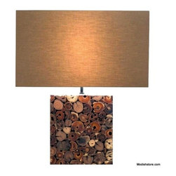 Modeco Drift Medium Cocoa Mosaic Table Lamp - Table Lamps