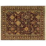 Bareens Designer Rugs - Tabriz Pak Persian Gema Red/Gold Wool Rug - 4'1'' x 6'1'' - Designed with mesmerizing intricacy and gorgeous color palette, this hand-knotted masterpiece demonstrates the beauty and electrifying thrill of Pak Persian art. These meticulously hand-knotted Pak-Persian rug is made with pure wool and features breathtaking traditional, transitional, and tribal designs in bold luxurious color pallets. Known for their intricate designs these rugs are a reproduction of Persian rugs, made in Pakistan with unique Mughal designs. Made by master weavers using the same Persian texture, design and dying technique, we wanted to produce the most significant manifestation of Persian art, life, and culture. This rug is most famous for its exceptional quality, incredible designs, patterns, and vibrant rich color. Pak-Persian rugs made with Persian weave with high knot counts, which enables the high intricacy and detail found in the patterns are also referred to as "State of art", each color adds a rich beautiful detail in the artwork of this rug. The design, color, and beautiful chromatic composition with a vibrant sheen with intricate designs, exude beauty, elegance, and quality make this rug a masterpiece of its own.