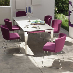 The Doris S Chair, with Base No. 7, Covered in MG68 Eco leather - Dining Chairs