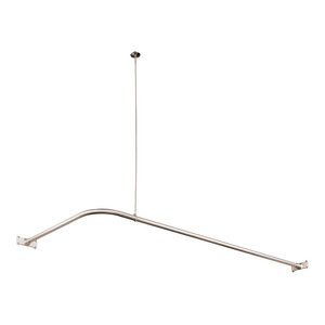 Trax L Shaped Shower Rod Ceiling Mounted Track Transitional