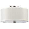 Sea Gull Lighting 2-Light Convertible Mount, Brushed Nickel and Faux Silk
