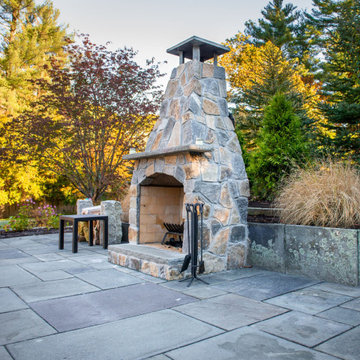Fireplace and Patio Landscape Design Dover, MA