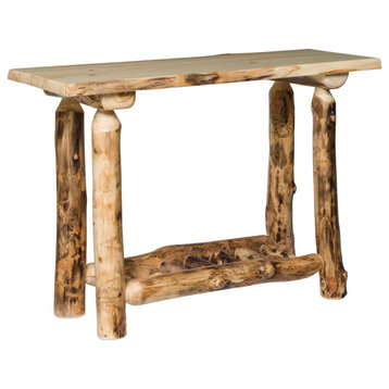 Rustic Aspen Log Sofa Table