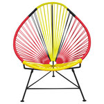 Innit Designs - Multicolor Acapulco Chair, Germany Weave, Black Frame - With a more laid back pear-shaped profile than our Innit Chair, the Acapulco Chair is comfortable without a cushion and made to last stylishly for years with its durable powder coated steel frame and colorfastUV-resistant woven vinyl cord.Available in an ace range of 18 vinyl cord colors and 5 frame finishes; the Acapulco Chair is weatherproof, breathable, stackable, easy to clean and perfect for both residential and commercial applications. Note: Chrome and copper frame finishes are suitable for indoor use only, while our stainless version is perfect for your yacht or seaside home.