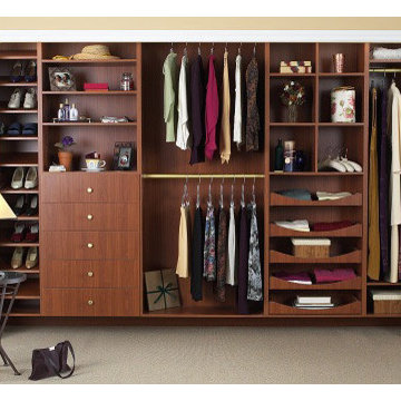 Clean and Classic White Walk-in Closet