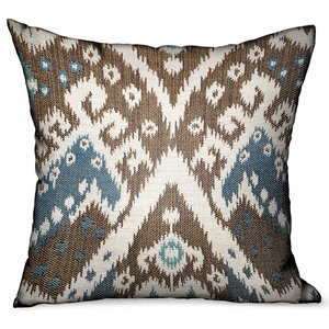 Double Sided 20 x 20 Plutus Brands Blue Plutus Morocco Damask Luxury Throw Pillow 20 in x 20in 