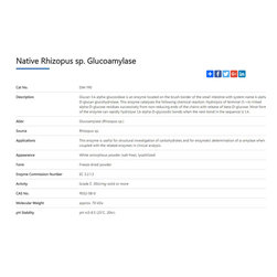native glucoamylase - Products