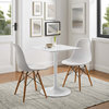 Modern White Tulip 24" Square Wood Top Dining Table