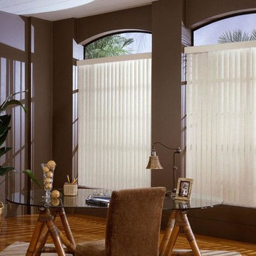 WHITE VERTICAL BLINDS - Lafayette Home Office Ideas