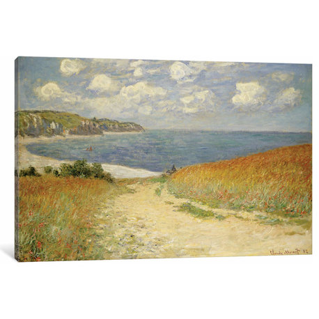 Path in the Wheat at Pourville, 1882  by Claude Monet Canvas Print, 26"x40"x1.5"