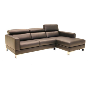 Italian Leather Sectional Sofa in Walnut Color