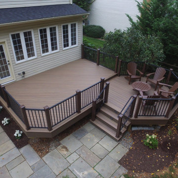Custom TimberTech Pecan deck with Mocha trim in Ijamsville, MD