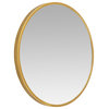 Bali Modern Round Wall Mirror, Gold, 24"