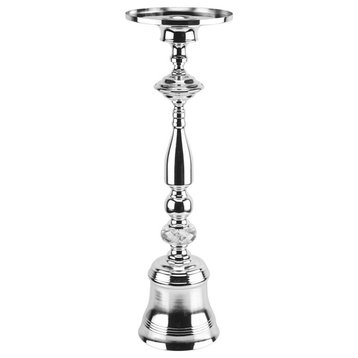 Pillar Candle Stand, Silver, Small