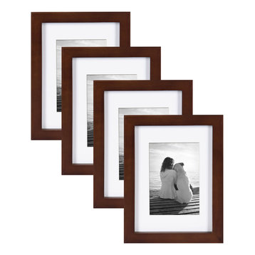 Gallery Wood Picture Frame, Set of 4, Walnut Brown, 5"x7"
