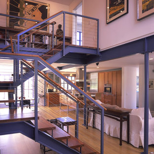 2 Story Entry Space with a Modern Stairway