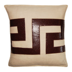 Greek Key Croc Pillow - Decorative Pillows