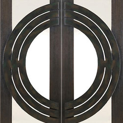 Pair of 2-1/4 Thick Mahogany Doors Insulated Low-E Glass Iron Work - Front Doors