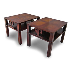 Mid-Century Asian Inspired Henredon End Side Tables - SOLD - Side Tables And End Tables