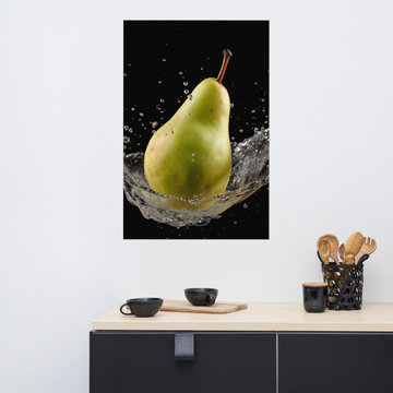 Fruity Fusion Pear in Water Photorealism Digital Art Loose Print
