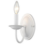 Livex Lighting - Williamsburgh Wall Sconce, White - This one light wall sconce from the Home Basics collection is an alluring reflection of traditional style. The elegant sweeping arm and white finish are beautiful details that unite for a breathtaking piece.